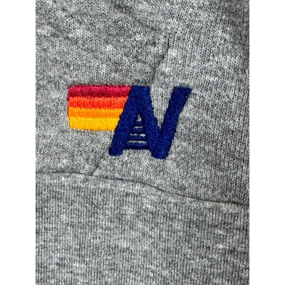Aviator Nation Zip Up Hoodie Medium Gray Venice Ca Rainbow Logo Made in USA - Picture 7 of 13